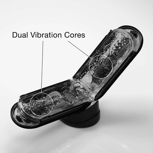 Вакуумный мастурбатор с вибрацией Tenga Flip Zero Gravity Black, интенсивная стимуляция