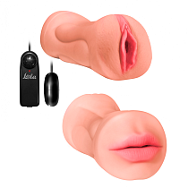 Реалистичный мастурбатор рот-вагина с вибрацией Lola Toys Satisfaction Babylicious