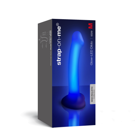 Светящийся фаллоимитатор Strap-on-me Glow-Led Dildo M, фиолетовый