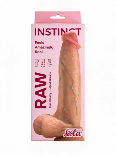 Реалистичный дилдо Raw Instinct, 17.8&nbsp;см
