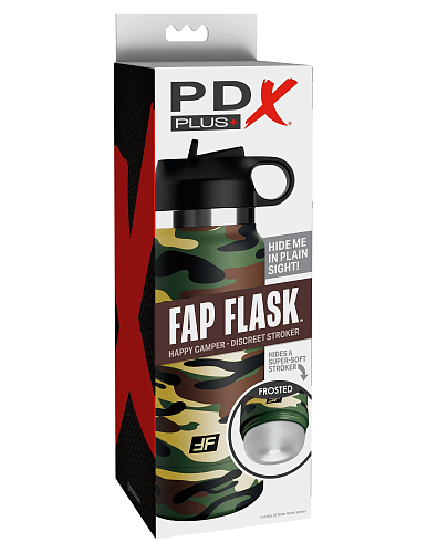 Прозрачный мастурбатор с вакуумом PDX FUCK FLASK, хаки