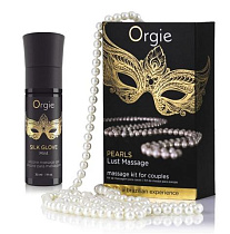 Набор для эротического массажа Orgie Pearl Lust, силиконовый массажный гель 30 мл и жемчужное ожерелье