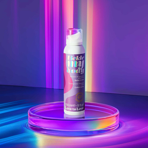 Хрустящая массажная пенка Love to Love Tickle My Body Сахарная вата, 150 мл