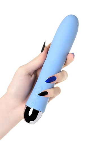 Вибратор с нагревом и пульсирующими шариками Fahrenheit, голубой