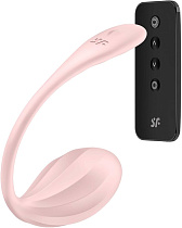 Виброяйцо с ДУ Satisfyer Ribbed Petal, нежно-розовое