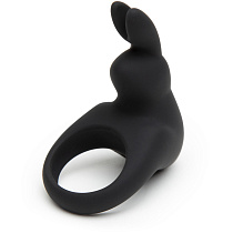 Эрекционное кольцо с вибрацией Happy Rabbit, черное