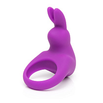 Эрекционное кольцо с вибрацией Happy Rabbit, фиолетовое