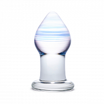 Большая стеклянная анальная пробка Glas Amethyst Rain Butt Plug, диам. 4 см