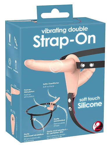 Двойной вибрострапон Vibrating Double Strap-On