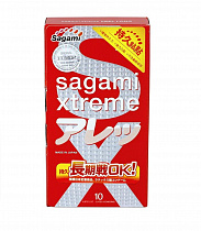 Утолщенные рельефные презервативы Sagami Xtreme Feel Long с точками 10 шт