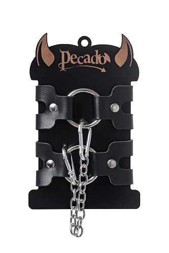 Наручники-браслеты из двух ремешков Pecado BDSM, черные