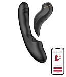 Вибратор с возвратно-поступательными движениями, вакуумом и приложением BeYourLover Fatima, черный