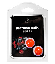 Массажное масло в шариках Secret Play Brazilian Balls с ароматом ягод, 2 x 4 г