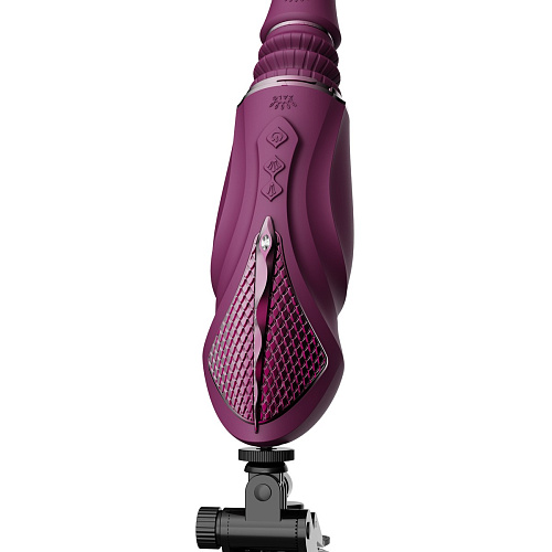 Компактная секс-машина с&nbsp;функцией нагрева, двумя насадками и&nbsp;присоской Zalo SESH, фиолетовая