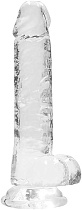 Прозрачный фаллоимитатор RealRock, 19 см