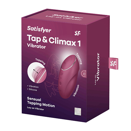 Мини-вибратор с пульсацией Satisfyer Tap & Climax 1, красный