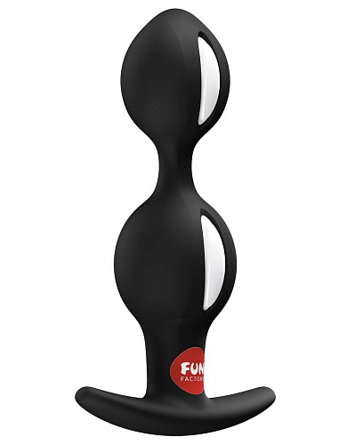 Анальные шарики со&nbsp;смещенным центром тяжести Fun Factory B&nbsp;Balls Duo, черные