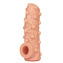 Насадка с открытой головкой и бугорками Nude Sleeve NS003, S