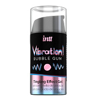 Гелевый вибратор Intt Vibration! Bubble Gum со вкусом жвачки, 15 мл