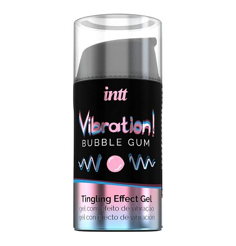 Гелевый вибратор Intt Vibration! Bubble Gum со вкусом жвачки, 15 мл