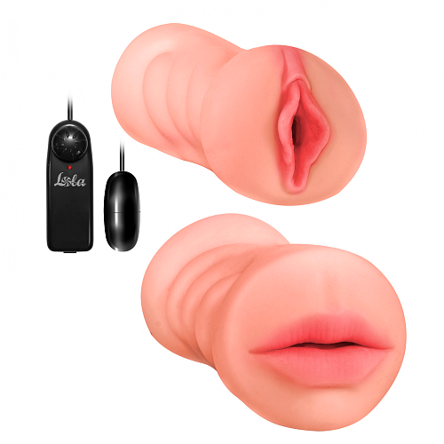 Реалистичный мастурбатор рот-вагина с вибрацией Lola Toys Satisfaction Lucky Charm