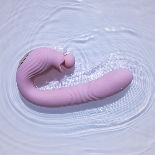 Вибратор-кролик с&nbsp;поступательным движением Selove Campanula, розовый