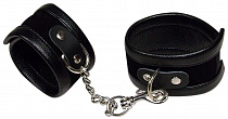 Черные наручники Bad Kitty на цепочке с карабином