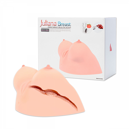 Реалистичный мастурбатор-грудь с вибрацией и ротацией Kokos Juliana Breast