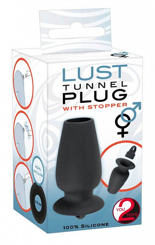 Анальный тоннель с пробкой You2Toys Lust Tunnel Plug With Stopper