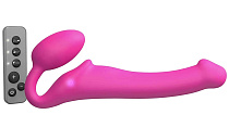Безремновой страпон с ДУ Strap-on-me M, фуксия