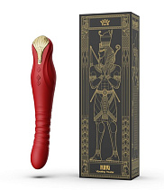 Вибратор с поступательным движением и ДУ Zalo KING, красный