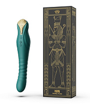 Вибратор с поступательным движением и ДУ Zalo KING, зеленый