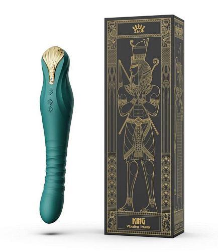 Вибратор с&nbsp;поступательным движением и&nbsp;ДУ&nbsp;Zalo KING, зеленый