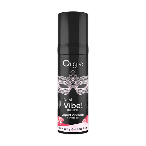 Съедобный жидкий вибратор Orgie Dual Vibe! Клубничный джин-тоник, 15 мл