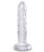 Прозрачный фаллоимитатор King Cock Clear 6, 18.4 см