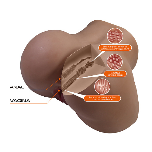 Мастурбатор-полуторс с&nbsp;вибрацией, всасыванием и&nbsp;звуковым сопровождением Briony