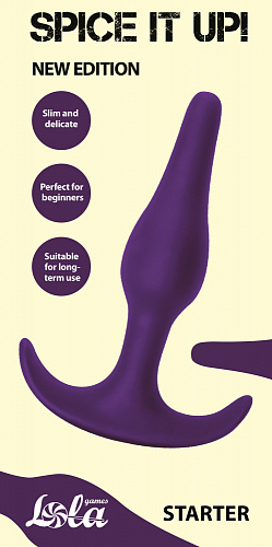 Маленькая анальная пробка для ношения Spice It Up Starter, фиолетовая, диам. 2.6 см