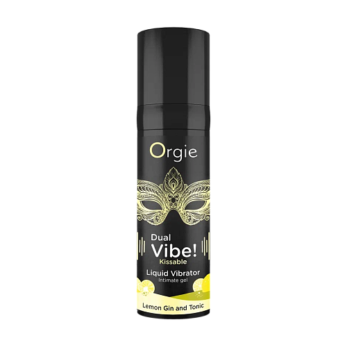 Съедобный жидкий вибратор Orgie Dual Vibe! Лимонный джин-тоник, 15 мл