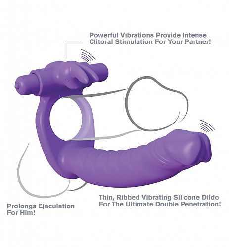 Насадка на член для двойного проникновения Double Penetrator Rabbit