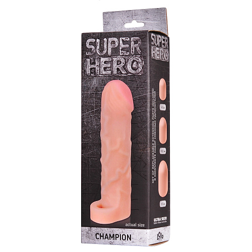 Насадка-удлинитель на член Super Hero Champion, 17.5 см