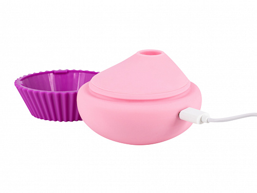 Вакуумный стимулятор клитора с вибрацией Lola Games Magic Cupcake, розовый