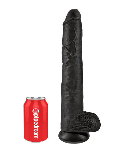 Фаллоимитатор на присоске Pipedream King Cock with Balls 14, 37 см, черный