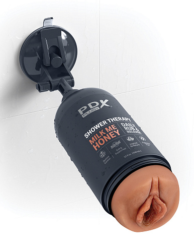 Реалистичный мастурбатор-вагина PDX Plus Shower Therapy Milk Me Honey, коричневый