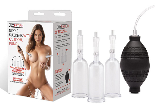 Вакуумная помпа для клитора и сосков Lux Fetish Nipple Suckers with Clitoral Pump