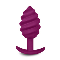 Большая анальная пробка с рельефом Gvibe Gplug Twist 2, фиолетовая