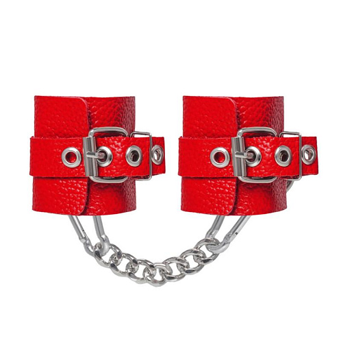 Мягкие наручники с люверсами Pecado BDSM, красные