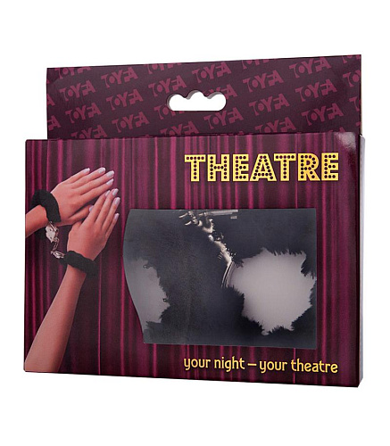 Металлические наручники с мехом Toyfa Theatre, черные