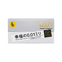 Ультратонкие полиуретановые презервативы Sagami Original 0.01, L-58 мм, 5 шт