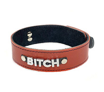 Ошейник BITCH Давай попробуем Авторское, красный