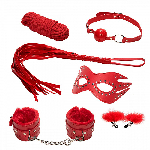 БДСМ-набор из 6 предметов Джага-Джага, красный
